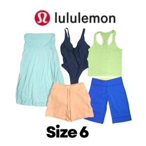 5 piece Lululemon Bundle Size 6 Vacation Summer clothes Swimsuit Dress Shorts